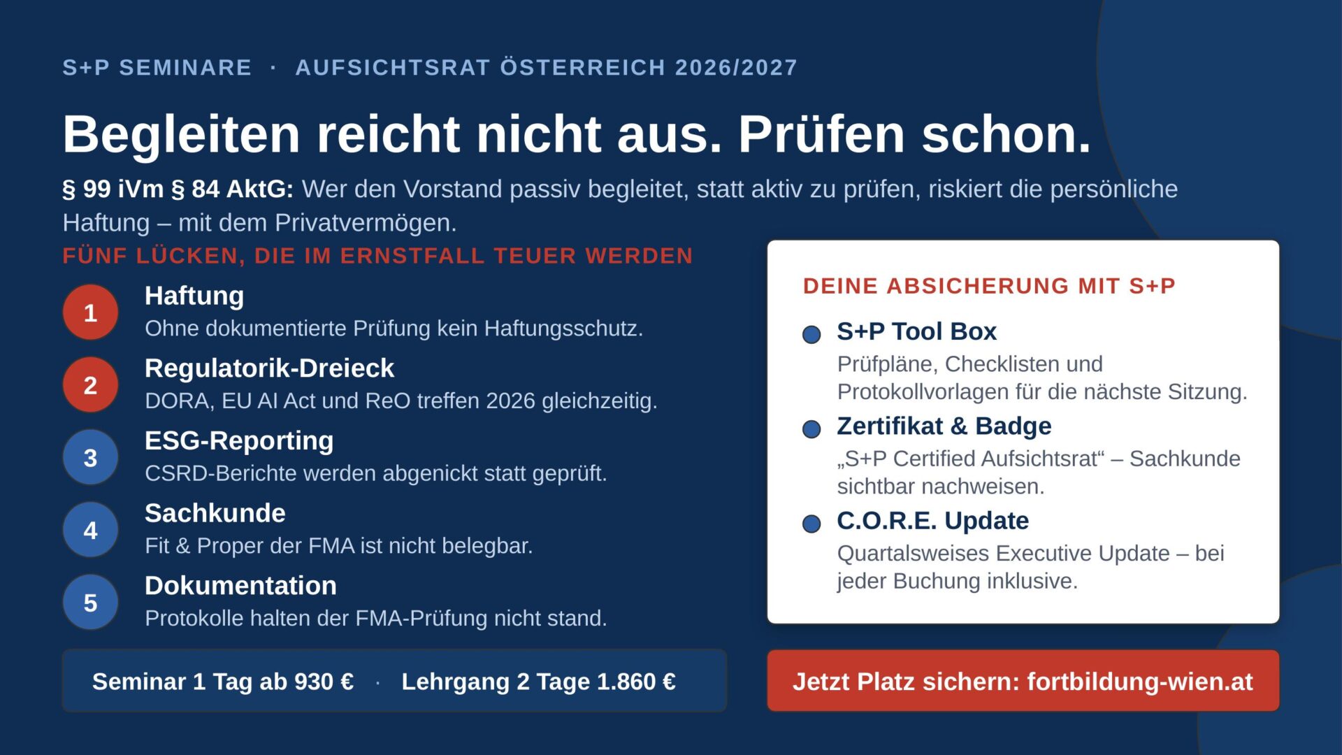 S+P Seminare Aufsichtsrat Österreich